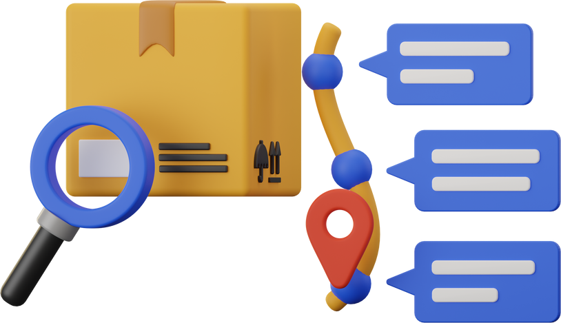 Delivery Tracking Logistic 3D Illustrations